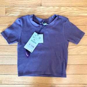 Zara Purple Ribbed Crop Top Size XS/S